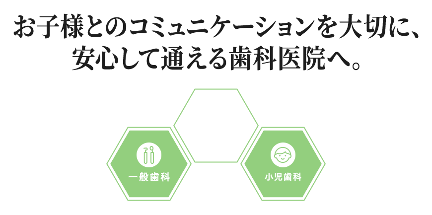 お子様とのコミュニケーションを大切に、安心して通える歯科医院へ。